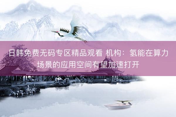 日韩免费无码专区精品观看 机构：氢能在算力场景的应用空间有望加速打开