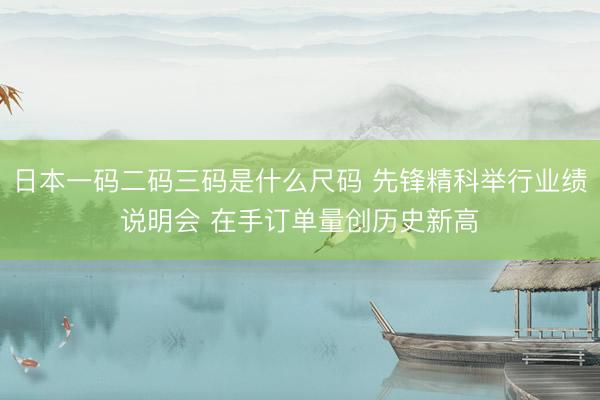 日本一码二码三码是什么尺码 先锋精科举行业绩说明会 在手订单量创历史新高