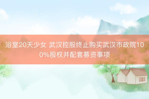浴室20天少女 武汉控股终止购买武汉市政院100%股权并配套募资事项