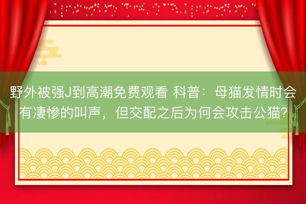 野外被强J到高潮免费观看 科普：母猫发情时会有凄惨的叫声，但交配之后为何会攻击公猫？