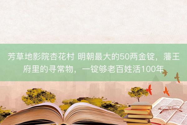 芳草地影院杏花村 明朝最大的50两金锭，藩王府里的寻常物，一锭够老百姓活100年