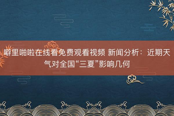 噼里啪啦在线看免费观看视频 新闻分析：近期天气对全国“三夏”影响几何