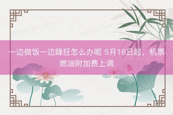 一边做饭一边躁狂怎么办呢 5月16日起，机票燃油附加费上调