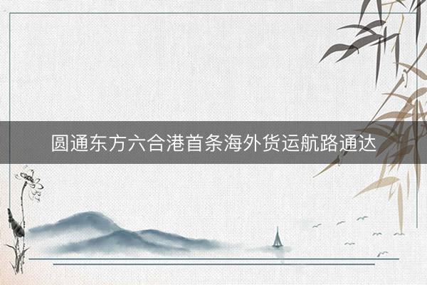 圆通东方六合港首条海外货运航路通达