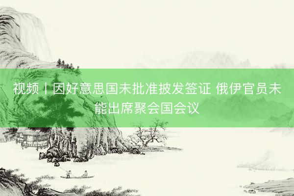 视频丨因好意思国未批准披发签证 俄伊官员未能出席聚会国会议