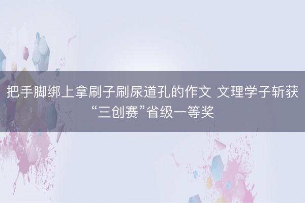 把手脚绑上拿刷子刷尿道孔的作文 文理学子斩获“三创赛”省级一等奖