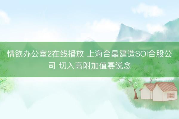 情欲办公室2在线播放 上海合晶建造SOI合股公司 切入高附加值赛说念