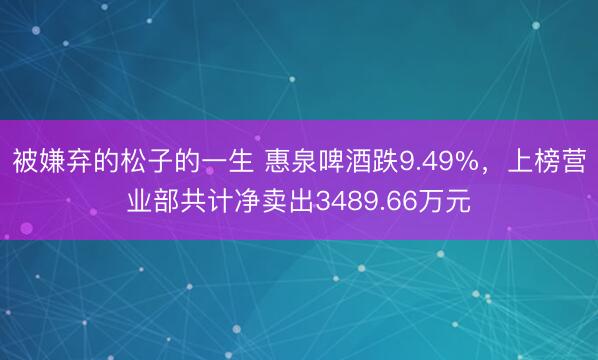 被嫌弃的松子的一生 惠泉啤酒跌9.49%，上榜营业部共计净卖出3489.66万元