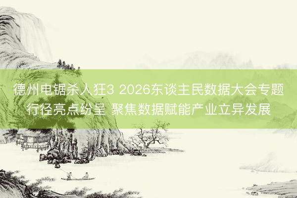 德州电锯杀人狂3 2026东谈主民数据大会专题行径亮点纷呈 聚焦数据赋能产业立异发展