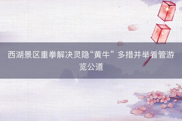 西湖景区重拳解决灵隐“黄牛” 多措并举看管游览公道