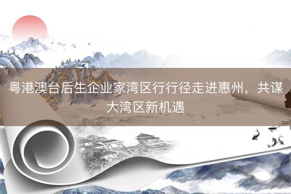 粤港澳台后生企业家湾区行行径走进惠州，共谋大湾区新机遇